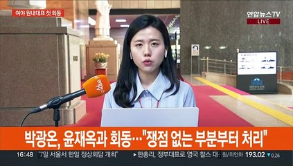여야 원내대표 첫 회동…"쟁점 없는 법안부터 처리"