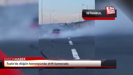 Tuzla'da düğün konvoyunda drift