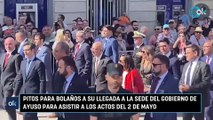 Pitos para Bolaños a su llegada a la sede del Gobierno de Ayuso para asistir a los actos del 2 de Mayo