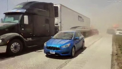 Six people dead and 37 injured after dust storm causes 72-car pileup on highway