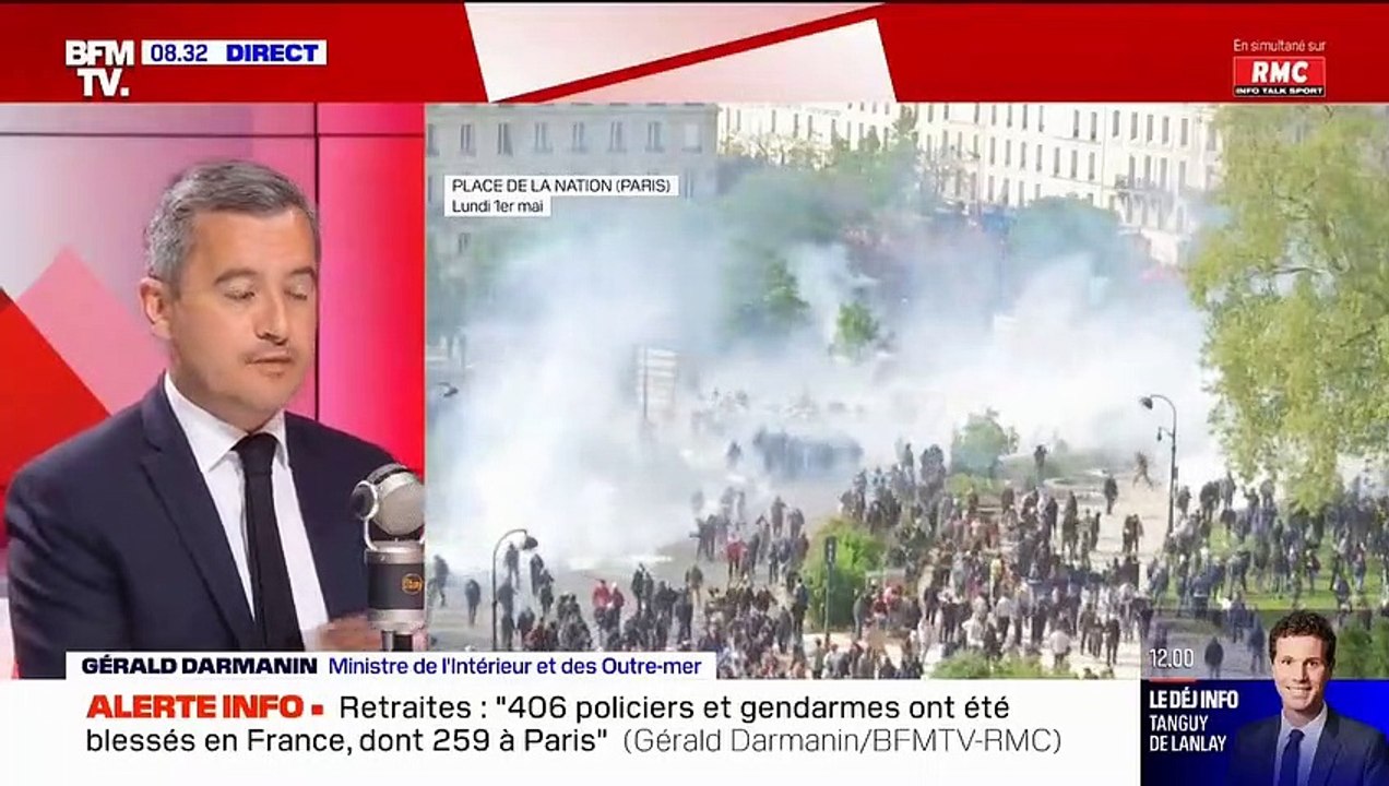 Après le 1er-Mai, Darmanin accuse Mélenchon "d'avoir une partie de responsabilité" dans les violences