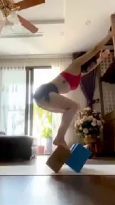 Yoga Balancing With Blocks