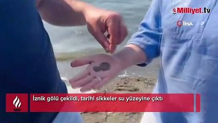 İznik gölü çekildi, tarihi sikkeler su yüzeyine çıktı