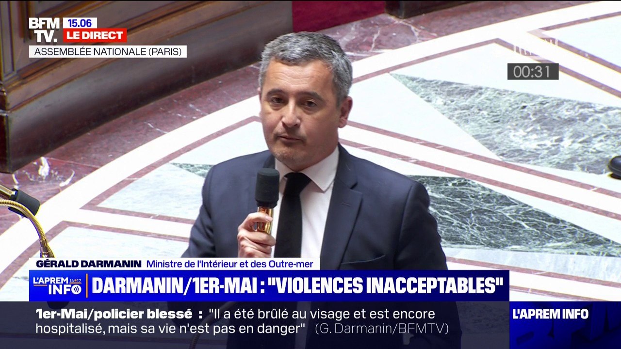 "Vous êtes les complices de ces violences": Gérald Darmanin en réponse à Antoine Léaument (LFI) sur les violences en manifestation
