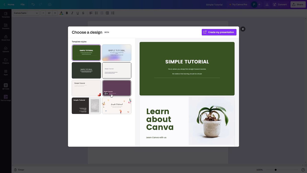 Canva Course Section 53 Converting your Docs to Presentation