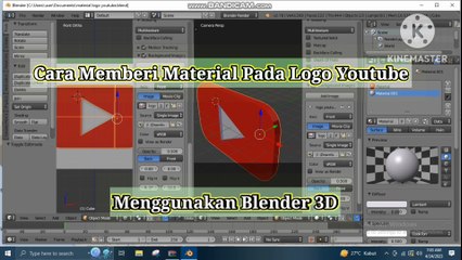 Cara Memberi Material Pada Logo Youtube Menggunakan Blender 3D