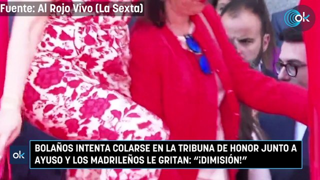 Bolaños intenta colarse en la tribuna de honor junto a Ayuso y los madrileños le gritan: ¡Dimisión!