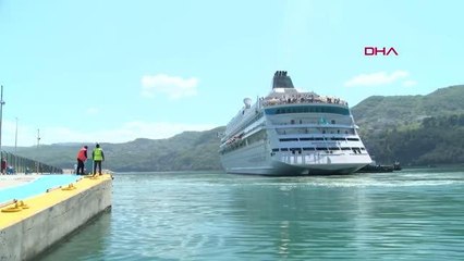 RUS TURİSTLERİ GETİREN KRUVAZİYER GEMİSİNİ BAKAN YARDIMCISI DEMİRCAN KARŞILADI