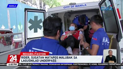 Rider, sugatan matapos malubak sa Lagusnilad Underpass | 24 Oras