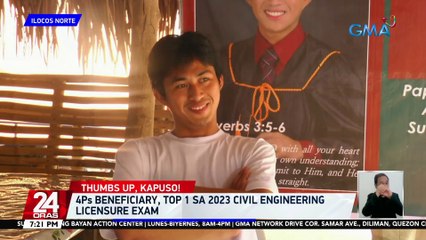 4Ps beneficiary, Top 1 sa 2023 Civil Engineering Licensure Exam | 24 Oras