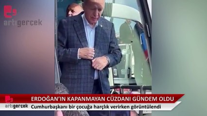 Erdoğan'ın ikiye katlanamayan para dolu cüzdanı gündem oldu
