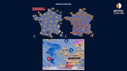 prévisions météo villes du mardi 2 mai 2023