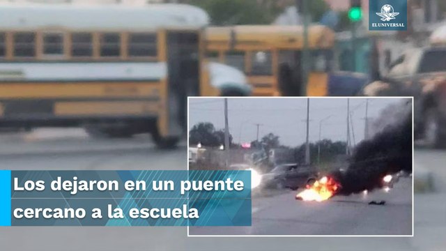 Bajan a alumnos de su camión en Matamoros para usarlo en nuevos bloqueos