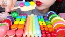 ASMR RAINBOW DESSERTS FROZEN NIK-L-NIP COLOR ICE CREAM  EATING SOUNDS MUKBANG