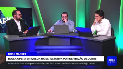 BOLSA OPERA EM QUEDA NA EXPECTATIVA POR DEFINIÇÃO DE JUROS