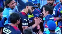 Virat Kohli explaining KL Rahul after fight with Naveen ul Haq after RCB vs LSG Match Gambhir Fight