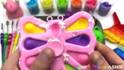 Satisfying Video l How to Make GIANT Rainbow Bubble Stress Ball with Lollipop Slime Cutting ASMR(240P)