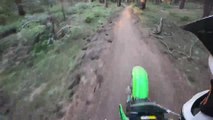 Man Riding Dirt Bike Through Narrow Path Crashes Into Tree