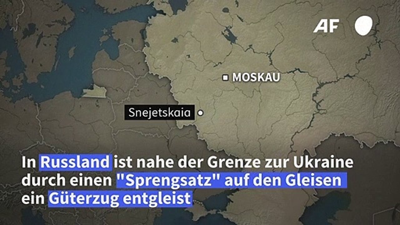 Offenbar russischer Güterzug durch "Sprengsatz" entgleist