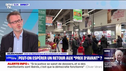 Inflation: "On a des signes avant-coureurs de ralentissement de certains prix", estime Julien Pouget chef du département de la conjoncture à l'Insee