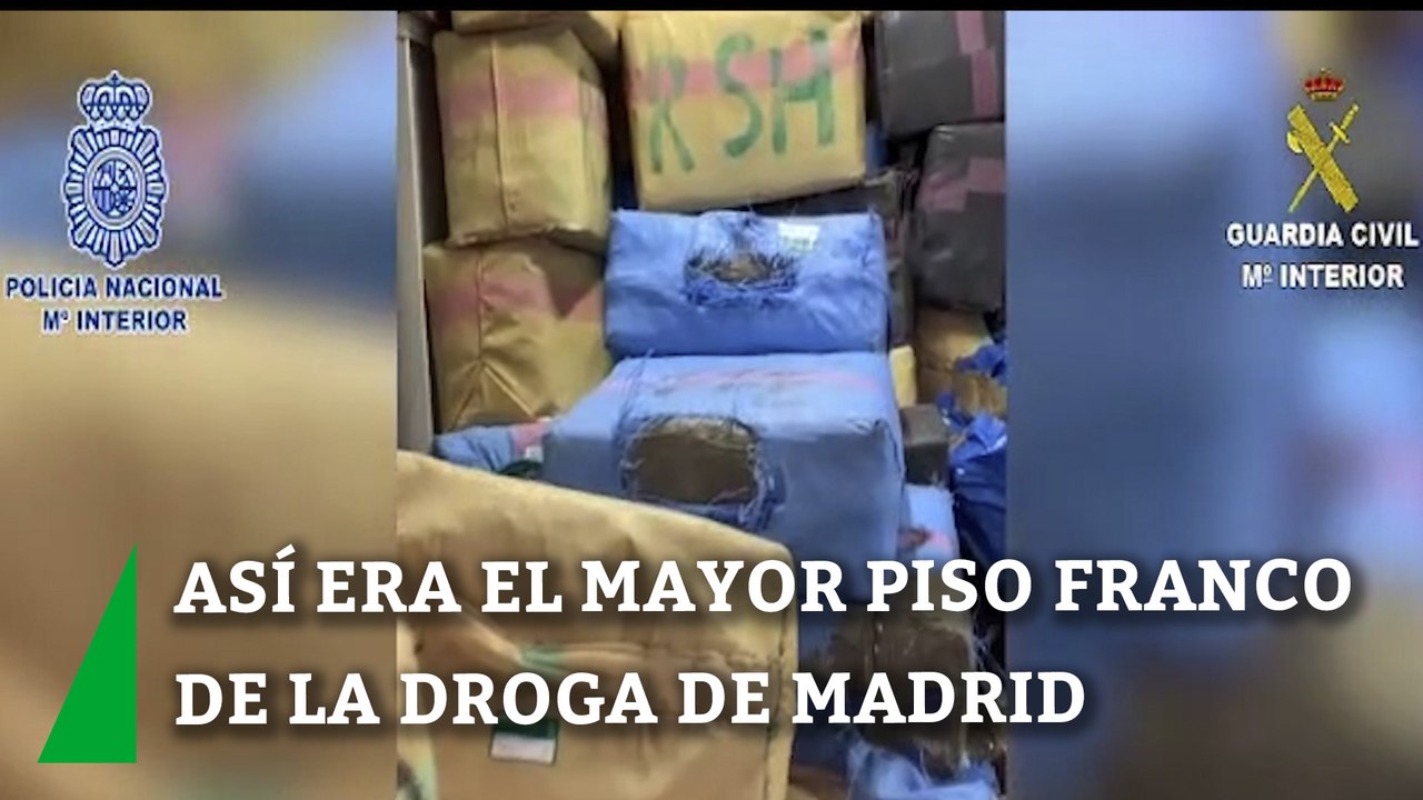 Así era el mayor piso franco de la droga de Madrid: más de 2.000 kilos de hachís con ambientadores