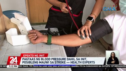 Pagtaas ng blood pressure dahil sa init, posibleng mauwi sa stroke — health experts | 24 Oras