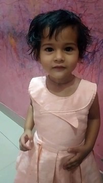 Cute Trishu asking her father to tie her frock belt-dm