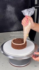 5” tall Chocolate-Nutella buttercream Cake! #nutellabuttercream #chocolatecakes