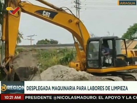 Desplegadas maquinarias para labores de limpieza en ríos y quebradas del edo. Aragua