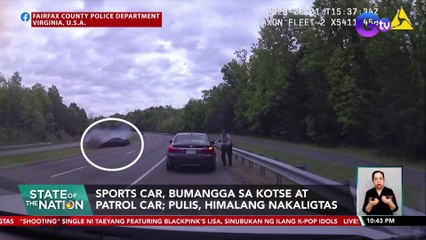 Sports car, bumangga sa kotse at patrol car; Pulis, himalang nakaligtas| SONA