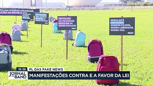 PL das Fake News gera protestos contra e a favor da lei 03/05/2023 12:37:02