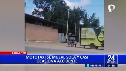 Tarapoto: mototaxi sin conductor se salvó de producir un accidente