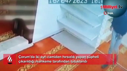 Camide hırsızlık anı güvenlik kameralarına yansıdı