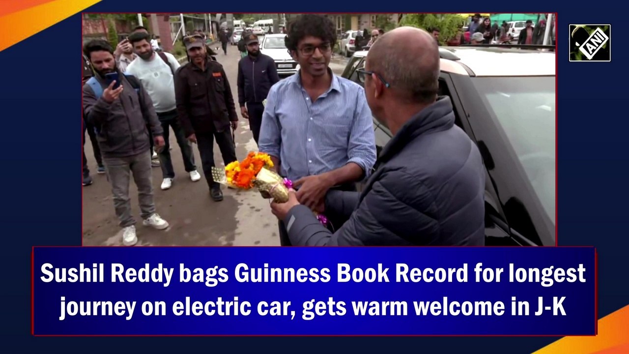 Sushil Reddy bags Guinness Book Record for longest journey in electric car, gets warm welcome in J-K