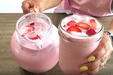 Deliciosa agua fresca de fresa con coco ¡en 10 minutos!