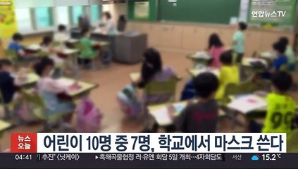 어린이 10명 중 7명, 학교에서 마스크 쓴다