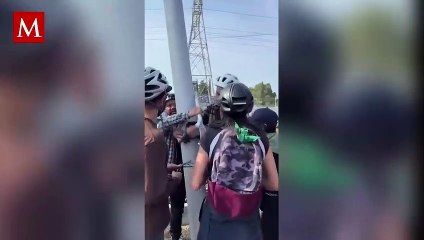 Video muestra intento de atropellamiento en manifestación de ciclista en Puebla