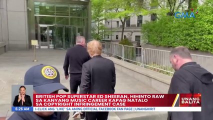 British Pop Superstar Ed Sheeran, hihinto raw sa kanyang music career kapag natalo sa copyright infringement case | UB