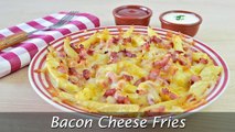 Bacon Cheese Fries - Homemade Fried Potatoes with Bacon, Ranch Dressing & Cheese