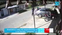 Dramático robo de motochorros en La Plata: disparos y un herido 