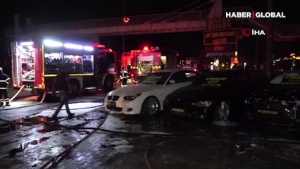 Aylar evvel kurşunlanan oto galeri bu defa kundaklandı! 