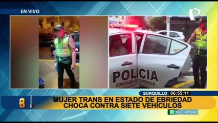 ¡Accidente múltiple en Surquillo! Mujer en estado de ebriedad choca contra siete vehículos