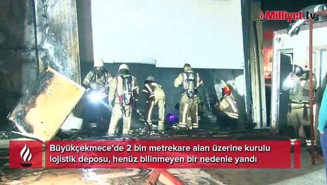 Büyükçekmece’de lojistik deposunda yangın