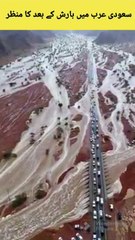 سعودی میں بارش کے بعد کا منظر