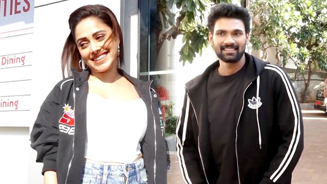 Sreenivas Bellamkonda & Nushrratt Bharuccha At Promotions Of Chatrapathi