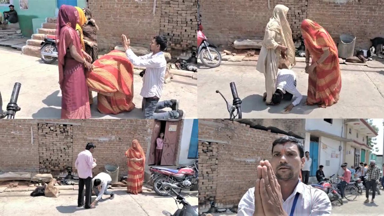 आपके पैर छूते हैं हाथ जोड़ते हैं लेकिन वोट हमें ही देना,मतदान के दौरान प्रत्याशी का वीडियो हुआ वायरल