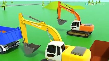 Excavator,Dump Truck Cement Truck for Kids Gas Station Construction for Children