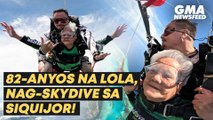 82-anyos na lola, nag-skydive sa Siquijor! | GMA News Feed