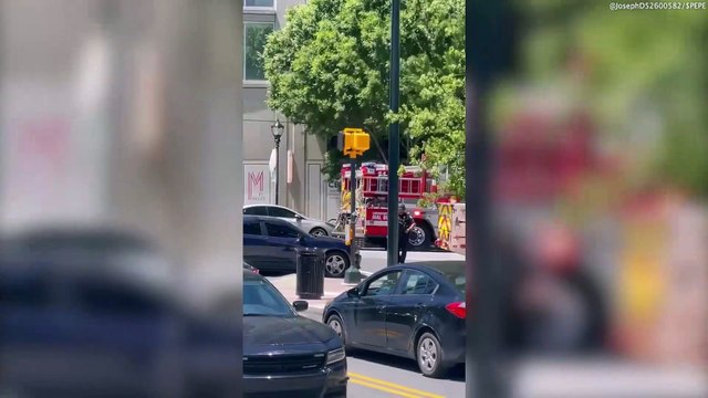 Atlanta shooting: Footage shows police cordon and heavily armed officers on scene