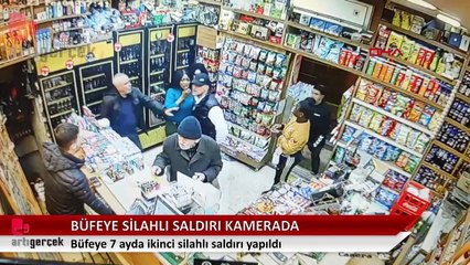 Büfeye silahlı saldırı kamerada